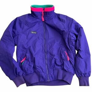 Vintage 90s Columbia Women’s Fleece Lined Jacket Purple Pink Teal Large